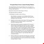 Annual Meeting Minutes Template for Clubhouse Owners & Committee Information example document template
