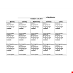 Student Daily Work Behavior Calendar example document template
