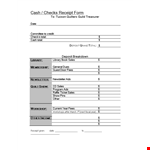 Check Receipt Form Template example document template