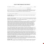 Subcontractor Agreement - Clear and Concise Contract Guidelines example document template
