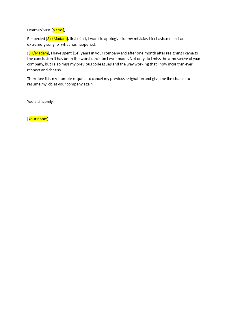 Sample Letter To Previous Employer For Rejoining from www.bizzlibrary.com