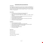 Newspaper Editor Job Description example document template