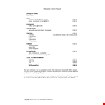 Restaurant Catering example document template