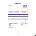 Purchase Order example document template