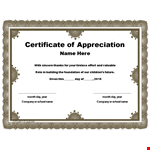 Certificate Of Appreciation Template - Customize & Print example document template
