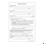 Model Release Form Template example document template