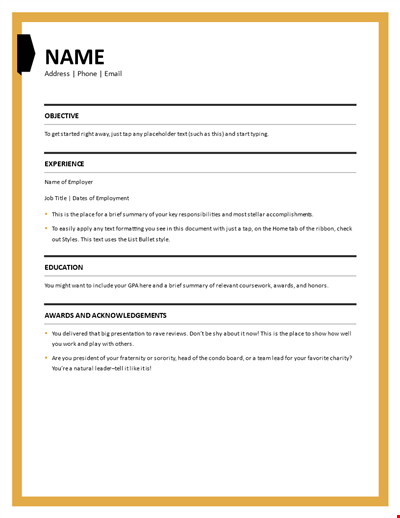 House Keeping Resume