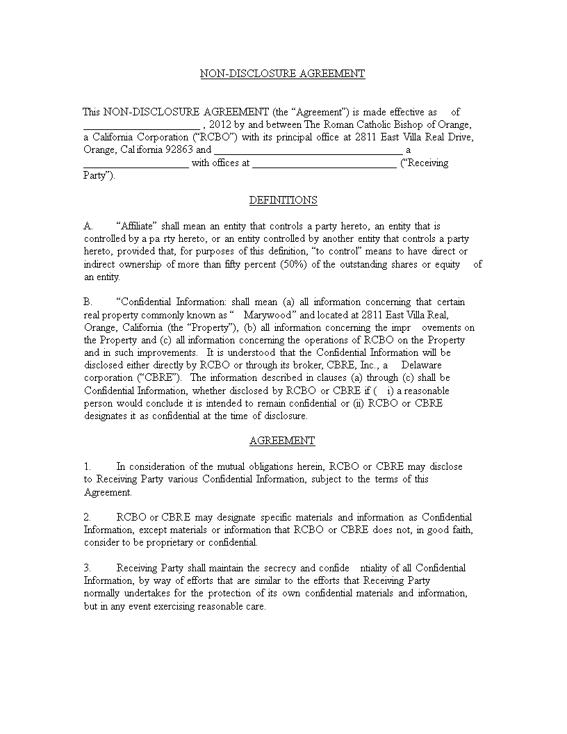Non Disclosure Agreement Template Protect Your Confidential Information non-disclosure-agreement-template-protect-your-confidential-information