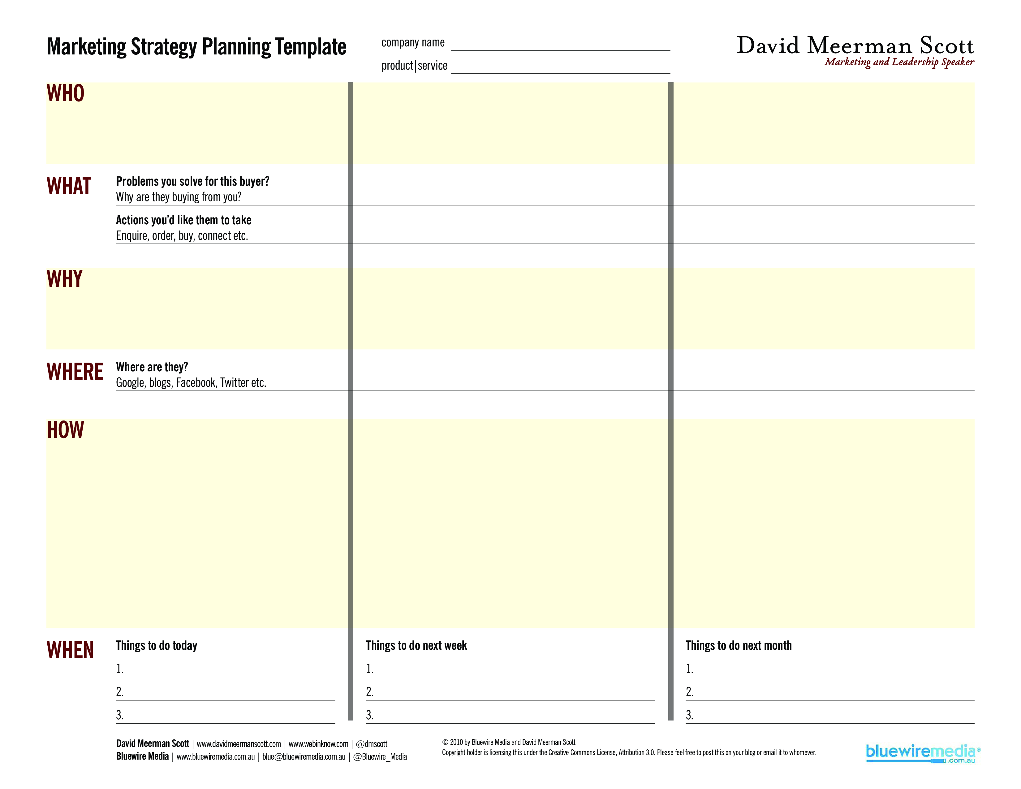 Marketing Strategy Planning Template Marketing Strategy Planning Template
