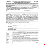 Death Certificate Form Template example document template