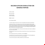 Records Officer cover letter example document template