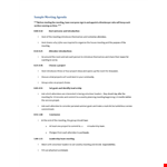 Effective Meeting Agenda for Productive Project Meetings | Attendee Guide example document template