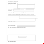 Complete Credit Application Form for Trading - Enter Your Number, Address, and Names example document template