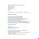 Cook Apprentice example document template