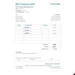 Formal Quotation Template example document template