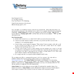 Important: Changes to Our Product Prices and Orders | Delany Price Increase Letter example document template