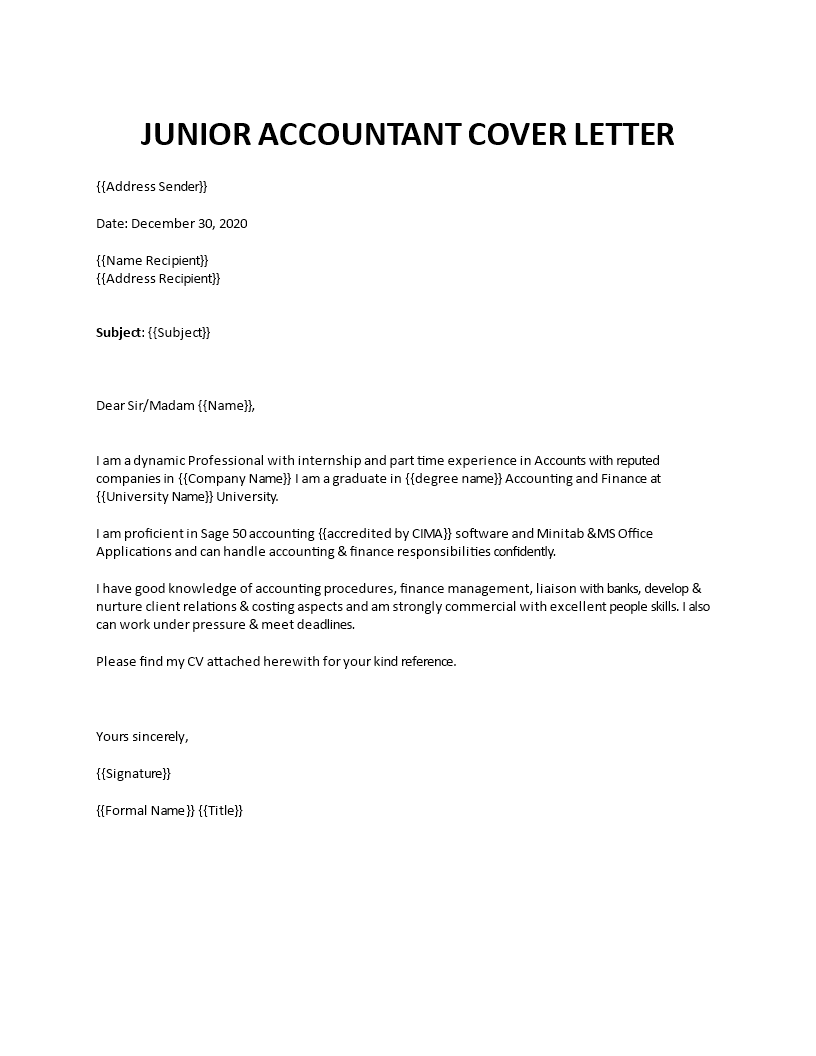 account assistant cover letter