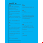 Cooked Meal Plan Template - Create a Perfect Meal Plan example document template