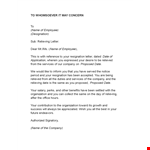 Get Your Proposed Relieving Letter for Employees - Company Name example document template