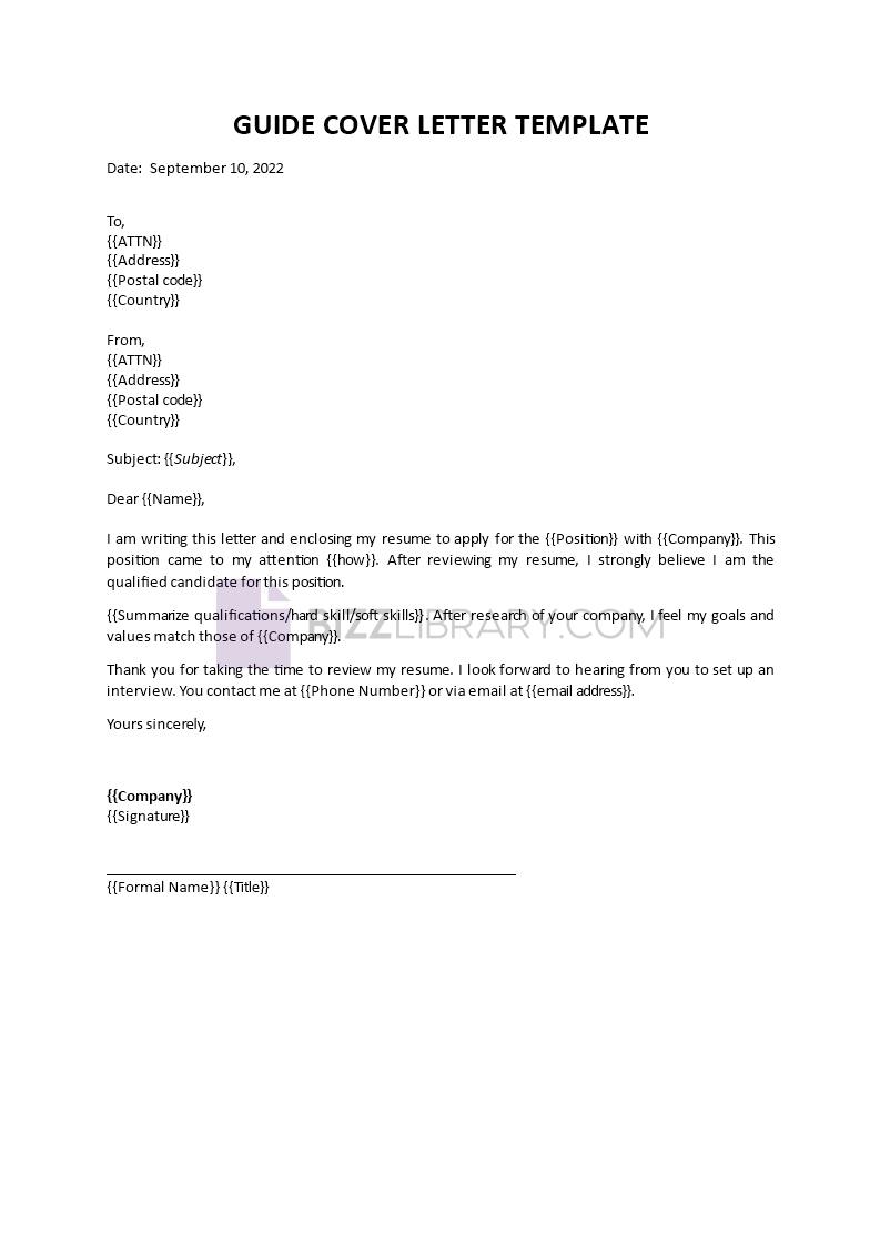definitive cover letter guide template