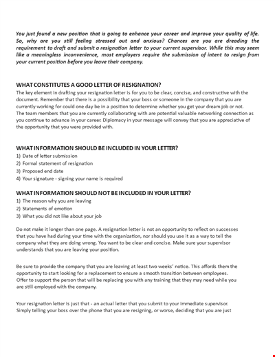 Formal Resignation Letter Tips and Template