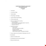 Corporate Board Meeting Agenda example document template