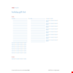 Holiday Family Gift List Template - Keep Track of Received, Purchased, Wrapped, and For Gift Items example document template 