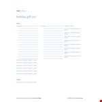 Holiday Family Gift List Template - Keep Track of Received, Purchased, Wrapped, and For Gift Items example document template