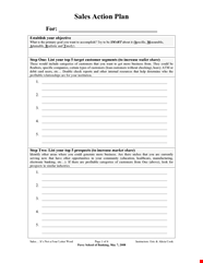 Free Sales Action Plan Example PDF Template For Download