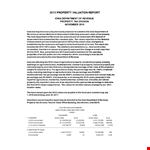 Real Estate Property Valuation Report: Expert Assessment, Value, and Revaluation example document template