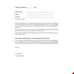 Professional Termination Letter Template - Efficient & Easy to Use example document template