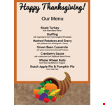 Thanksgiving Menu & Grocery List Template - Featuring Fresh Potatoes & Greens from Local Farms example document template
