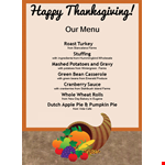 Thanksgiving Menu & Grocery List Template - Featuring Fresh Potatoes & Greens from Local Farms example document template 