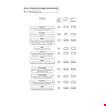 Wedding Budget Spreadsheet - Manage Your Wedding Expenses Efficiently example document template
