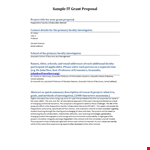 Project Grant Proposal Template for Education and Learning example document template
