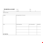 Meeting Log Sheet for School Meetings example document template