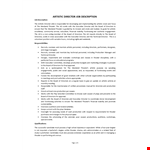 Artistic Director Job Description example document template