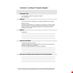 Experiment with Appropriate Concentration, Use Our Lab Report Template example document template