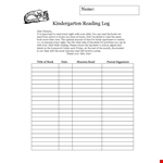 Track Your Child's Reading Progress with Our Reading Log Template example document template