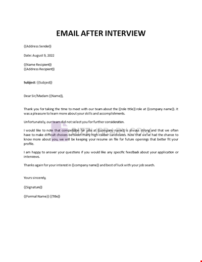 Rejection After Job Interview