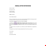 Rejection After Job Interview example document template 