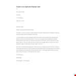 Leave Application Rejection Letter example document template