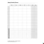 Weekly Student Agenda example document template