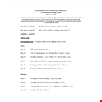 Example Committee Team Meeting Agenda Template example document template