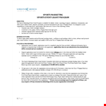 Sports Event Grant Program - Boost Your Marketing with Sports Events in Virginia example document template 