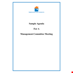 Management Committee Agenda example document template