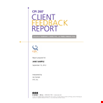 Client Feedback Report example document template