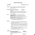 Computer Science Resume example document template