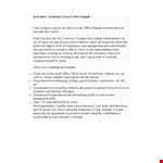 Executive Assistant Cover Letter Sample example document template