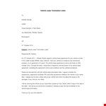 Vehicle Lease Termination Letter example document template